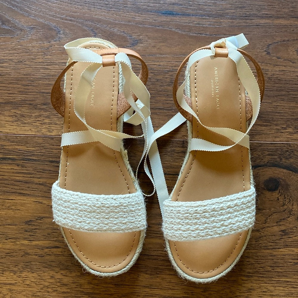 American Eagle Crochet Platform Sandal